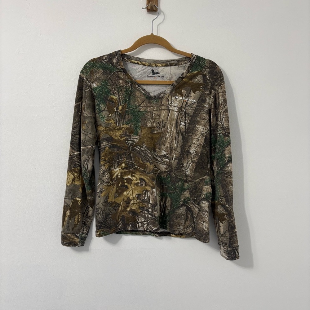 Field & Stream Camo Long Sleeve Shirt Sz S